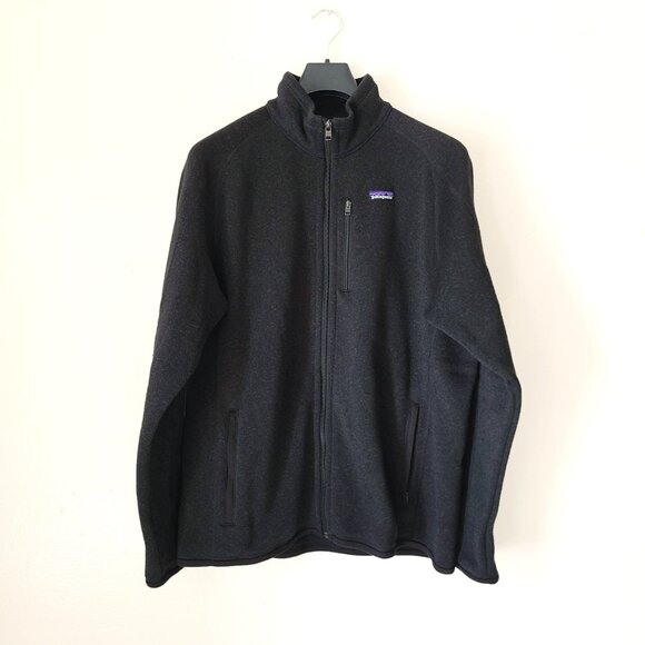 Patagonia New Better Sweater Fleece Jacket Full-Zip Men XL Black w/ Logo - Picture 4 of 12